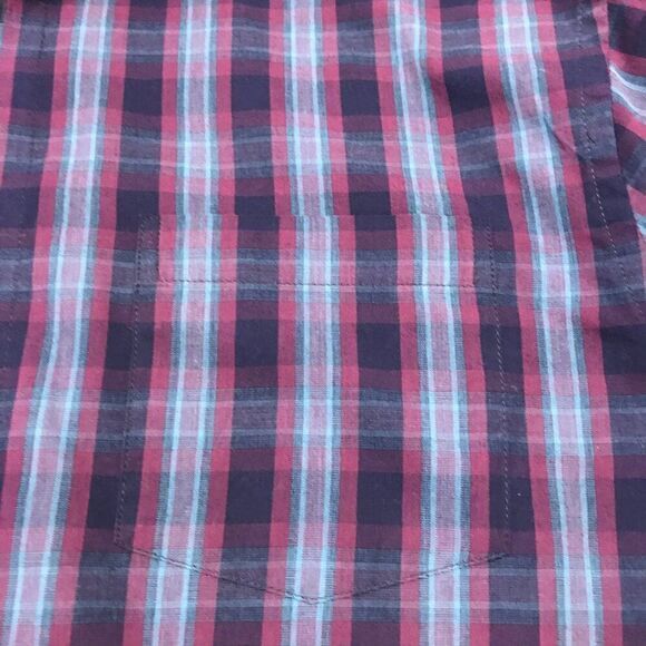 F/X Fusion‎ purple plaid long sleeve dress shirt Large - Picture 3 of 4